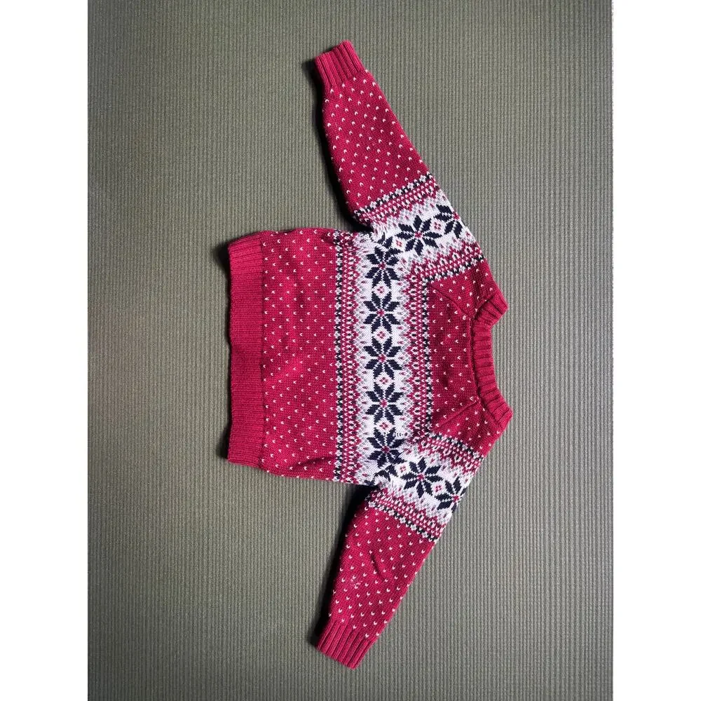 Old Navy Toddler Fair Isle Snowflake Sweater Red 18-24 Months